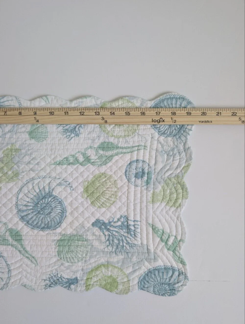 C&F Home Delray Beach Coastal Striped Quilted Placemat Mint Blue White